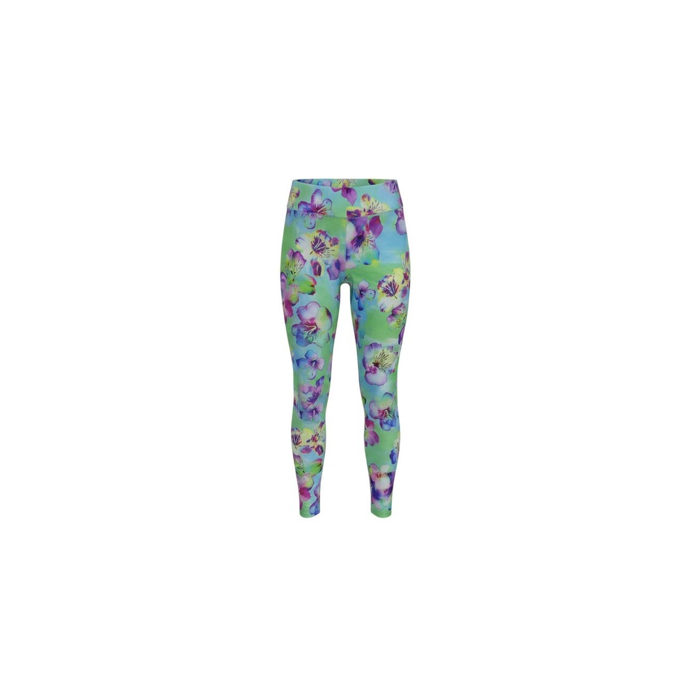 No Boundaries Leggings Womens M 7/9 Green Floral High Rise Ankle NJ26B7720P